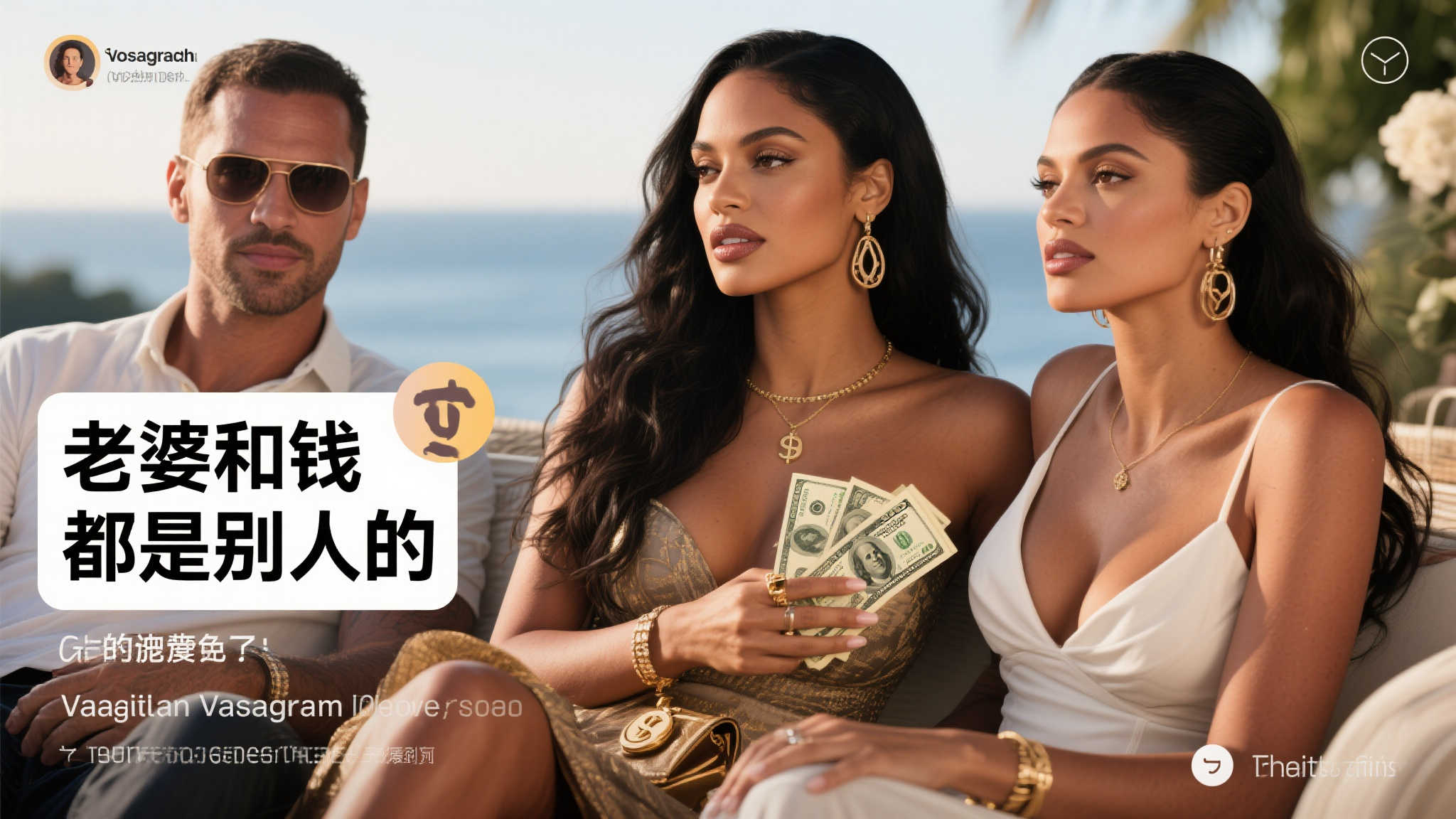 瓦妮莎最新照片身材惊艳，光头男子紧随左右，网友感叹：幸福与财富皆属他人